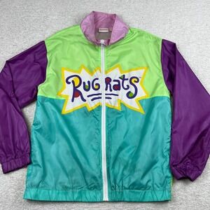 Nickelodeon Rugrats Reptar Windbreaker Jacket Mens XL Colorblock Rollin Deep 90s